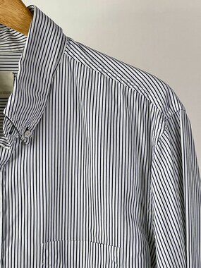 Band Of Outsiders Striped Long Sleeve Button-Down Shirt, Size XL